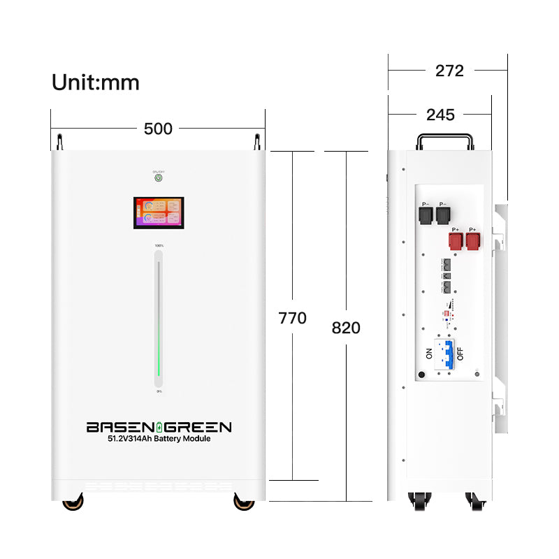 Vertikalna solarna baterija (LiFePo4) 16kWh/314Ah 48V MB31 Tian-Power BMS 200A
