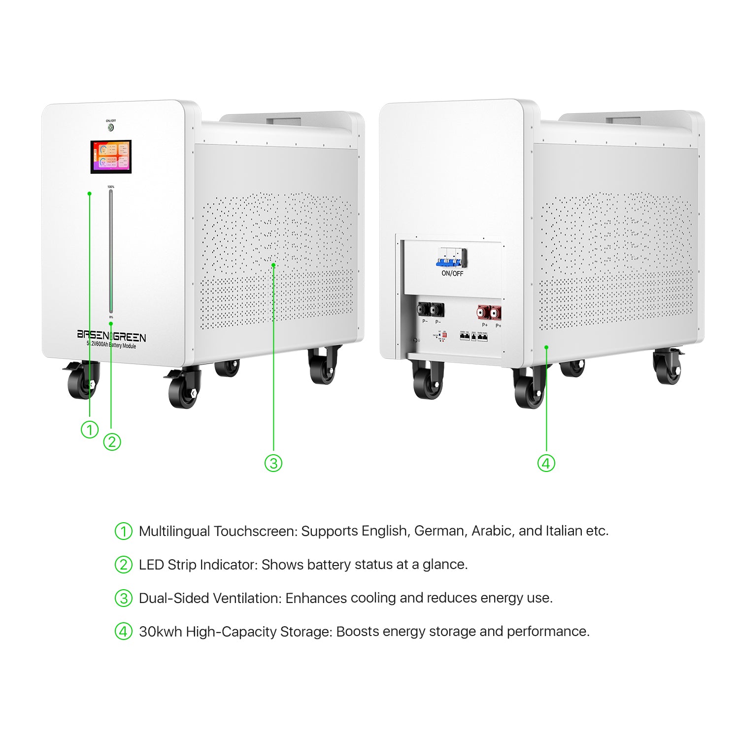Solarna baterija (LiFePo4) 32kWh/628Ah 48V Tian-Power BMS 200A